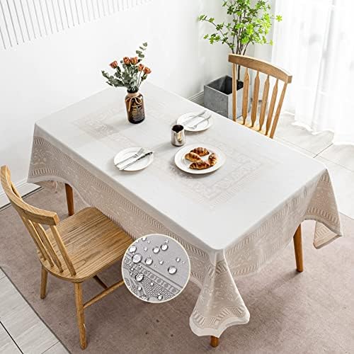 MANGATA CASA Rectangle Tablecloth Faux Cotton Waterproof and Wrinkle