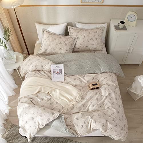 HighBuy Boho Floral Duvet Cover King Bedding Vintage Cotton Aesthetic