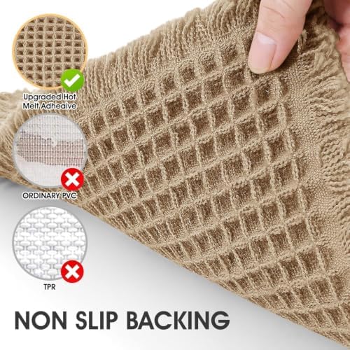 IM HOME Extra Large Waffle Bath Mat, Boho Bathroom Rugs Absorbent Non