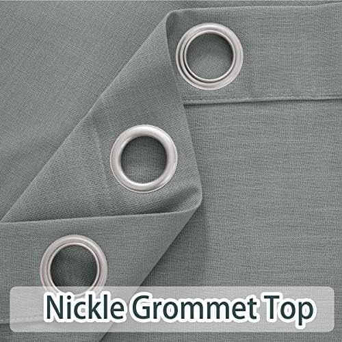 Macochico Linen Blend Curtains for Living Room,50W x 63L Grey Curtain