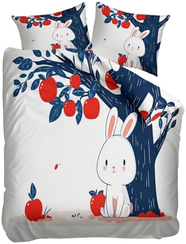 California King Duvet Cover Set Cartoon Illustrations Fruit Trees