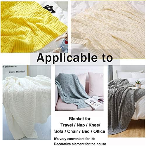 Cable Knit Throw Blanket for Couch Sofa Car Home Decor 51 x 70in