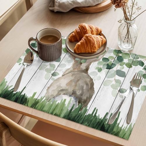 Placemats Set of 8, Easter Woven Placemat, Linen Place Mats for