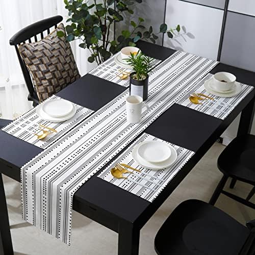 Boho Stripes Table Mats Set of 6 With Table Runner 90 Inches