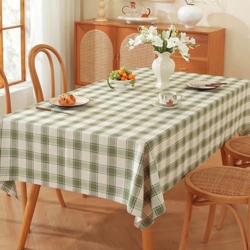 TruDelve Square Tablecloth 70 x 70 Green Checkered Outdoor Picnic