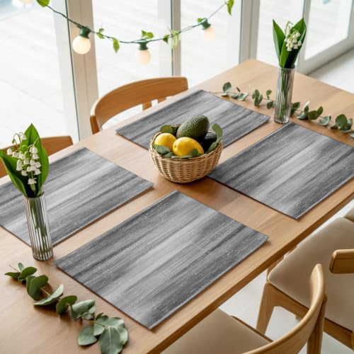 Gray Gradient Placemats Set of 8, Minimalist Industrial Modern Summer