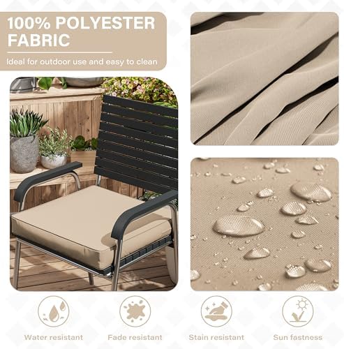Patio Chair Cushions 17 x 16 x 3 Inch Waterproof Outdoor Seat Cushions