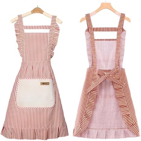 1 Pack Kitchen Cooking Aprons Cotton Vest Soft Long Ties Adjustable
