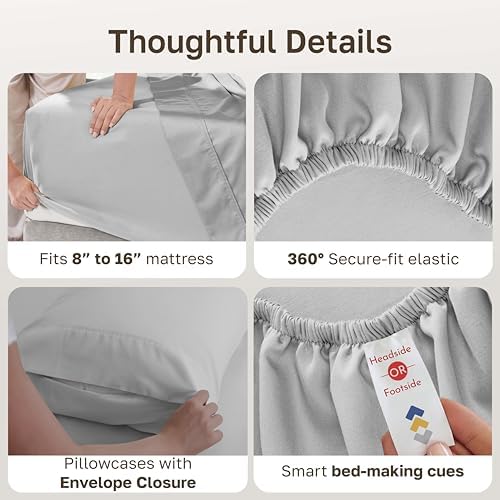 California Design Den Soft 100% Cotton Hotel Sheets King,Light