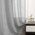 TERLYTEX Silver Grey Sheer Curtains with Foil Dots, W52 x L63 Inch