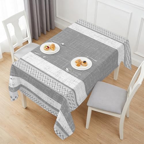 Vintage Rustic Gray Stripe Texture Rectangle Tablecloth 60x120