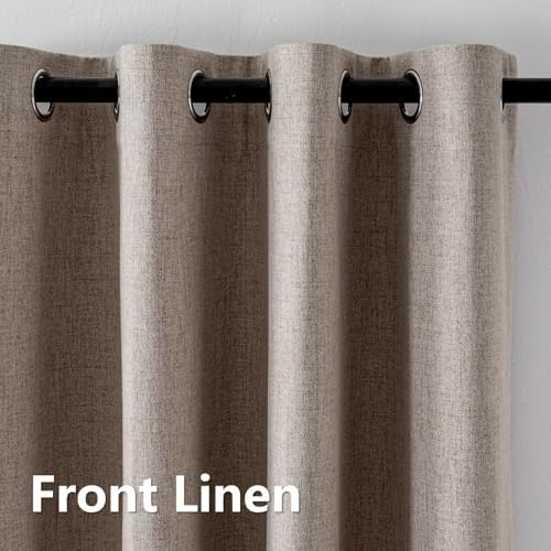 IGEMAEVE Blackout Curtains for Living Room Linen 100" W x 108" L