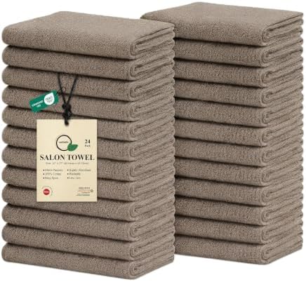 Salon Towels – Pack of 24 (16"x27") 100% Cotton Ring Spun