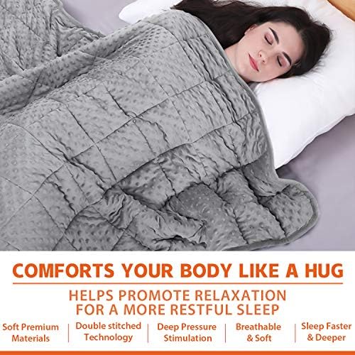 ACOMOPACK Minky Weighted Blanket Queen 15lbs for Adults