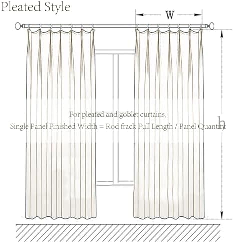 96 Inches Long Pinch Pleated Linen Light Filtering Curtains