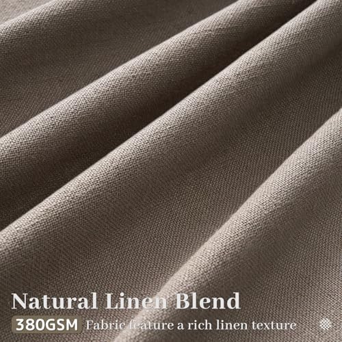 Dark Taupe Linen Curtains Pinch Pleated 94 Inch Long 2 Panels for