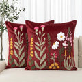 AVOIN colorlife Spring Summer Floral Daisy Embroidered Throw Pillow