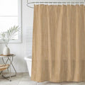 Sand Beige Shower Curtain, Boho Modern Minimalist Linen Texture