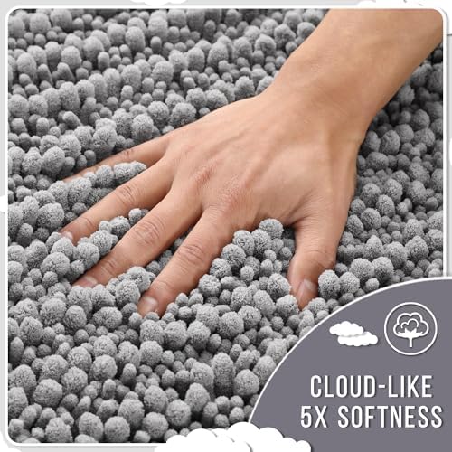 Yimobra Bathroom Runner Rug 60x24 Inch - Extra Long Non Slip Chenille