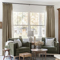 TWOPAGES Pinch Pleated Linen Curtain for Living Room, 52Wx108L, Taupe