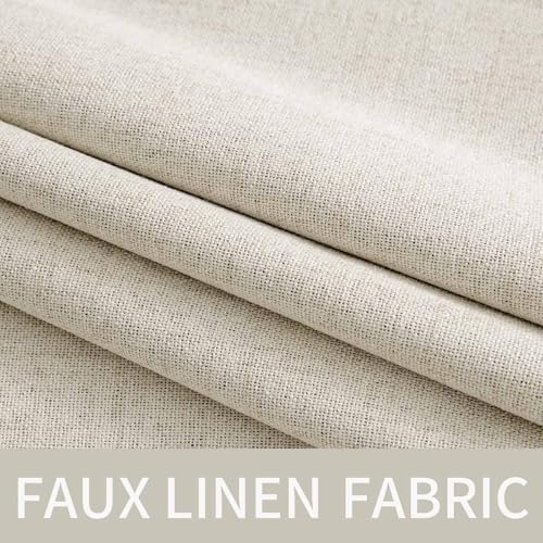 MIULEE 100% Blackout Linen Curtains for Bedroom 52x84 Inches Linen