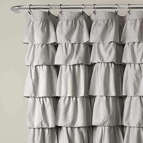 Lush Decor Ruffle Shower Curtain | Floral Textured Vintage Chic