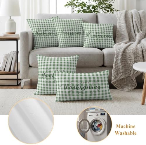 Happy Thanksgiving Waterproof Outdoor Pillow Covers 18''x18'' Set of