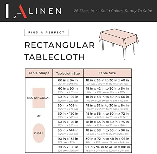 LA Linen Polyester Poplin Washable Rectangular Tablecloth, Stain and