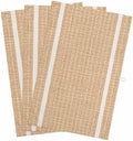 Cream Beige Stripe Kitchen Towels Set of 3, Vintage Classic Vertical
