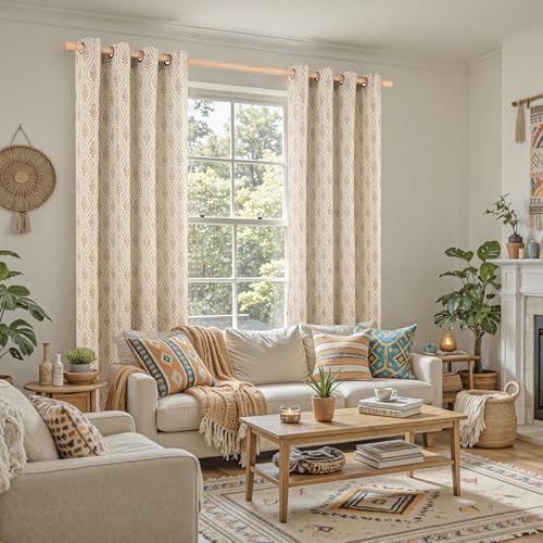 BGment Taupe Linen Curtains for Living Room,52 x 84 Inch 2 Panels