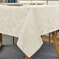 SASTYBALE Jacquard Tablecloth Rectangle 52 x 70 Inch Beige Spill Proof