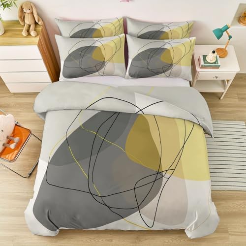 Soft Duvet Cover Queen Size 90" x 90" - Minimalist Abstract Lines