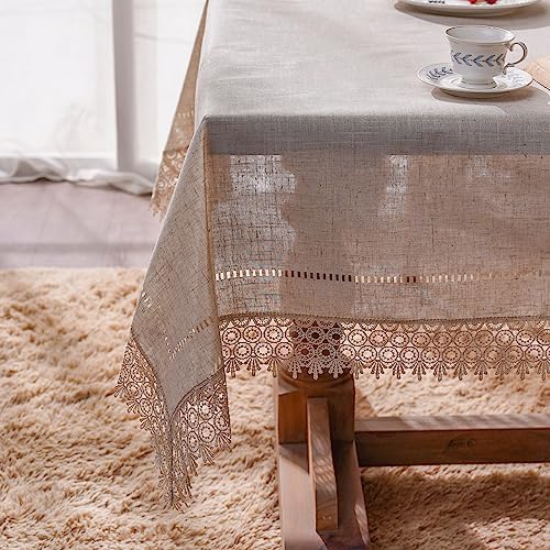 ARTABLE Stone Gray Lace Tablecloth Vintage Laser Cut Decor