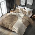 Geometric Duvet Cover King Size, Vintage Abstract Reversible Design