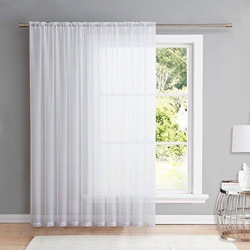 NICETOWN Sheer Curtain for Sliding Door - Extra Width & Length Solid