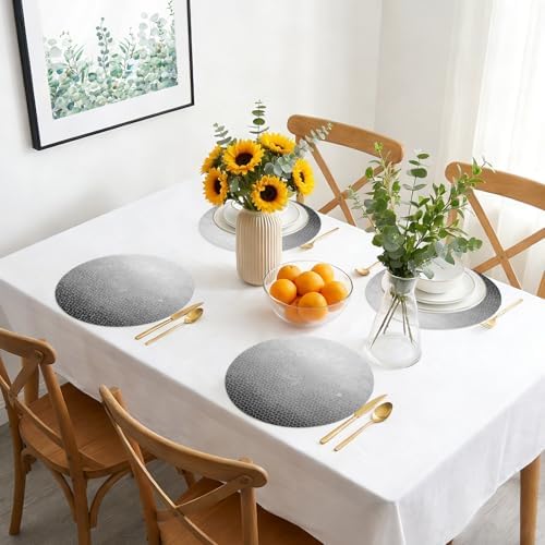 Abstract Fog Faux Leather Placemats Set of 6, 15in, Waterproof Heat