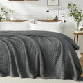 Exclusivo Mezcla Soft Fleece Queen Size Blanket for Bed, Dark Grey