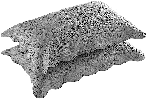 BOSOWOS Pillow Shams Queen Size Set of 2, Ultra Soft Breathable
