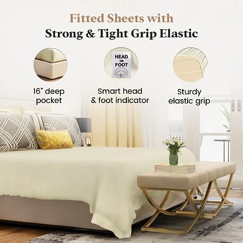 100% Egyptian Cotton California King Fitted Sheets Only, 1000 TC