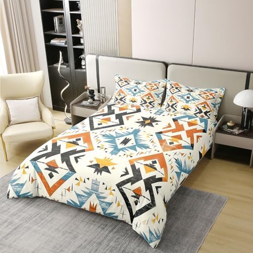 Homewish Geometric Aztec Kids Duvet Cover Set Queen Size 100%