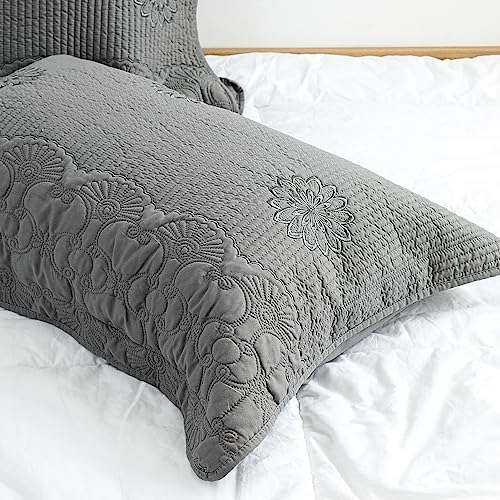 BOSOWOS Pillow Shams Queen Size Set of 2, Ultra Soft Breathable