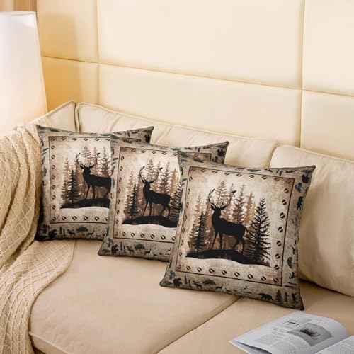 Feelyou Throw Deer Hunting Pillow Covers 22 x 22-Inch Set of 2 Girls
