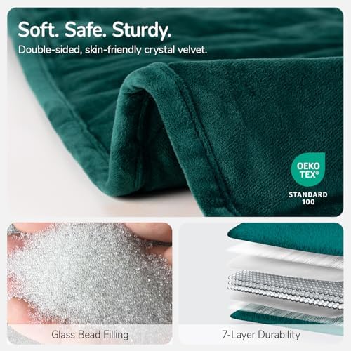 Weighted Blanket for Adults, 10 lbs, 60" x 78" washable Blankets