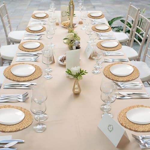 Kochorie Set of 24 Round Woven Placemats 13.5-Inch Natural Water