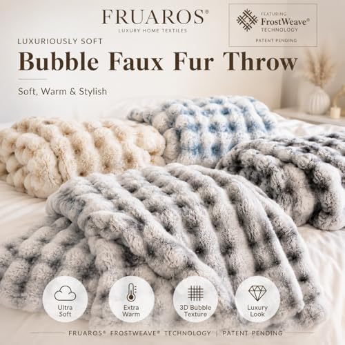 Ultra-Soft Fuzzy Faux Fur Throw Blanket,Camel & Ivory,60x80 in