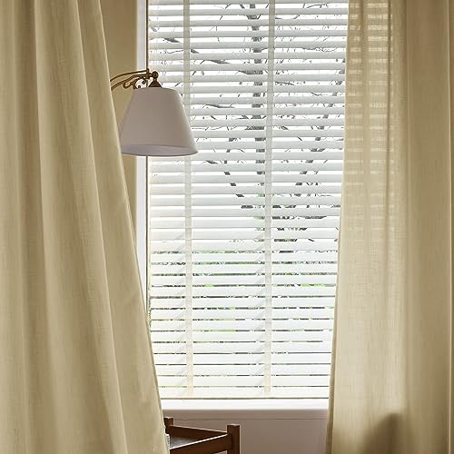 Macochico Extra Long 52''W x 120" L Grommet Linen Sheer Curtains