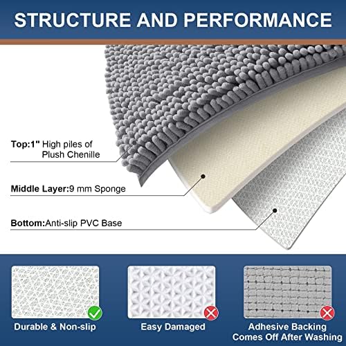 Smiry Luxury Chenille Bath Rug Set, 2 Piece Extra Soft and Absorbent