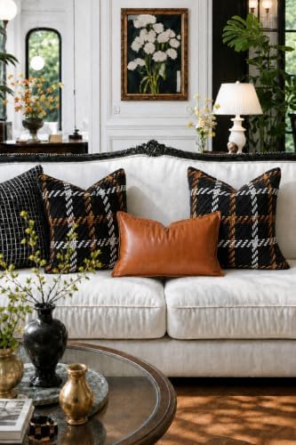 1 Pcs 18x18 Indoor Brown Black Throw Pillow Cover Only