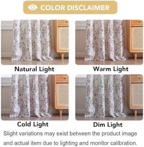 H.VERSAILTEX Linen Blend Curtains for Living Room Printed Floral