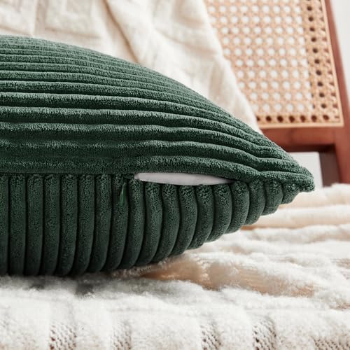 Fancy Homi Set of 2 Dark Green Decorative Throw Pillow Covers 22x22